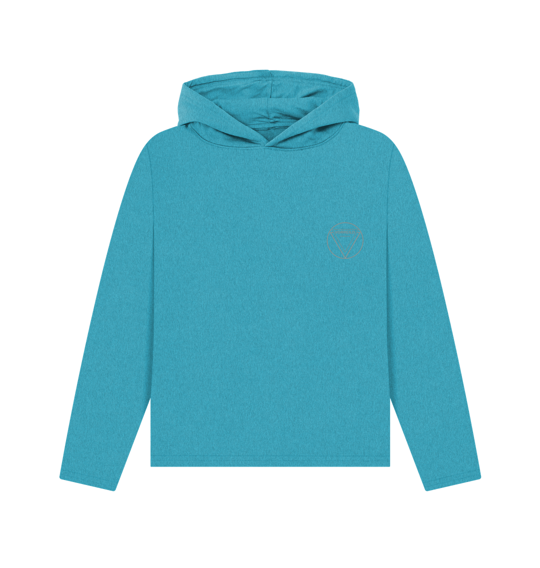 Ocean Blue Women's Remill\u00ae Relaxed Fit Hoodie  50% Post-Consumer Organic Cotton \/ 50% Organic Cotton