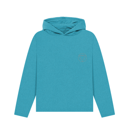 Ocean Blue Women's Remill\u00ae Relaxed Fit Hoodie  50% Post-Consumer Organic Cotton \/ 50% Organic Cotton