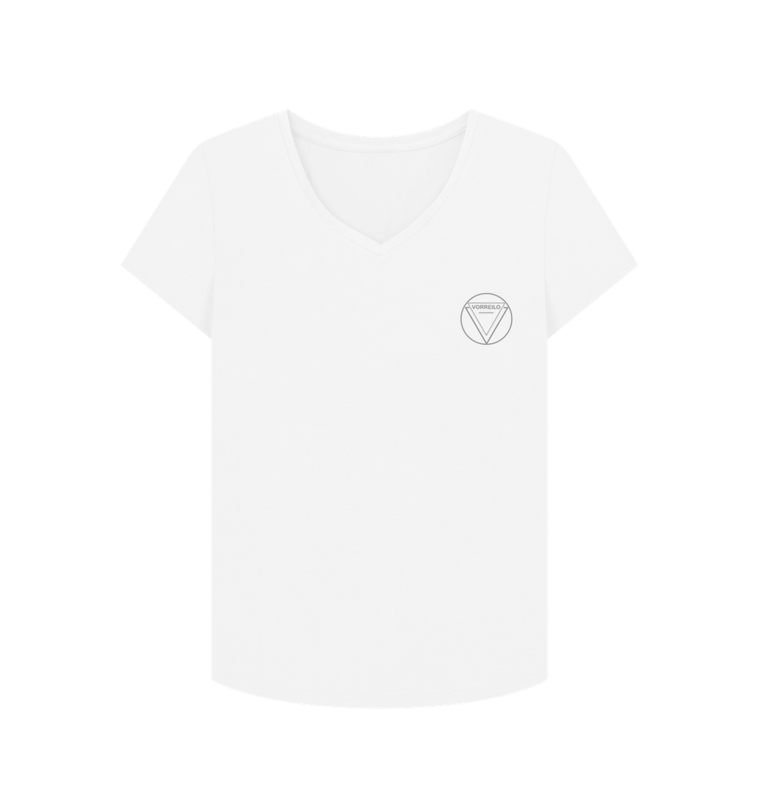 White Women's V-Neck T-shirt  Certified Organic Cotton