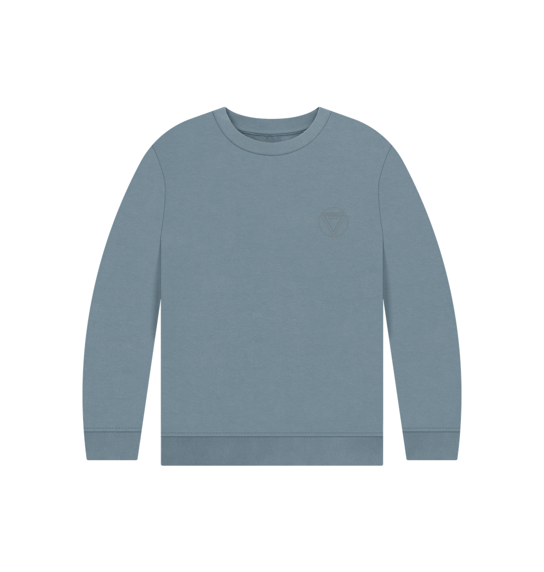 Stone Blue Vorreilo Kids' Organic Jumper  Certified Organic Cotton