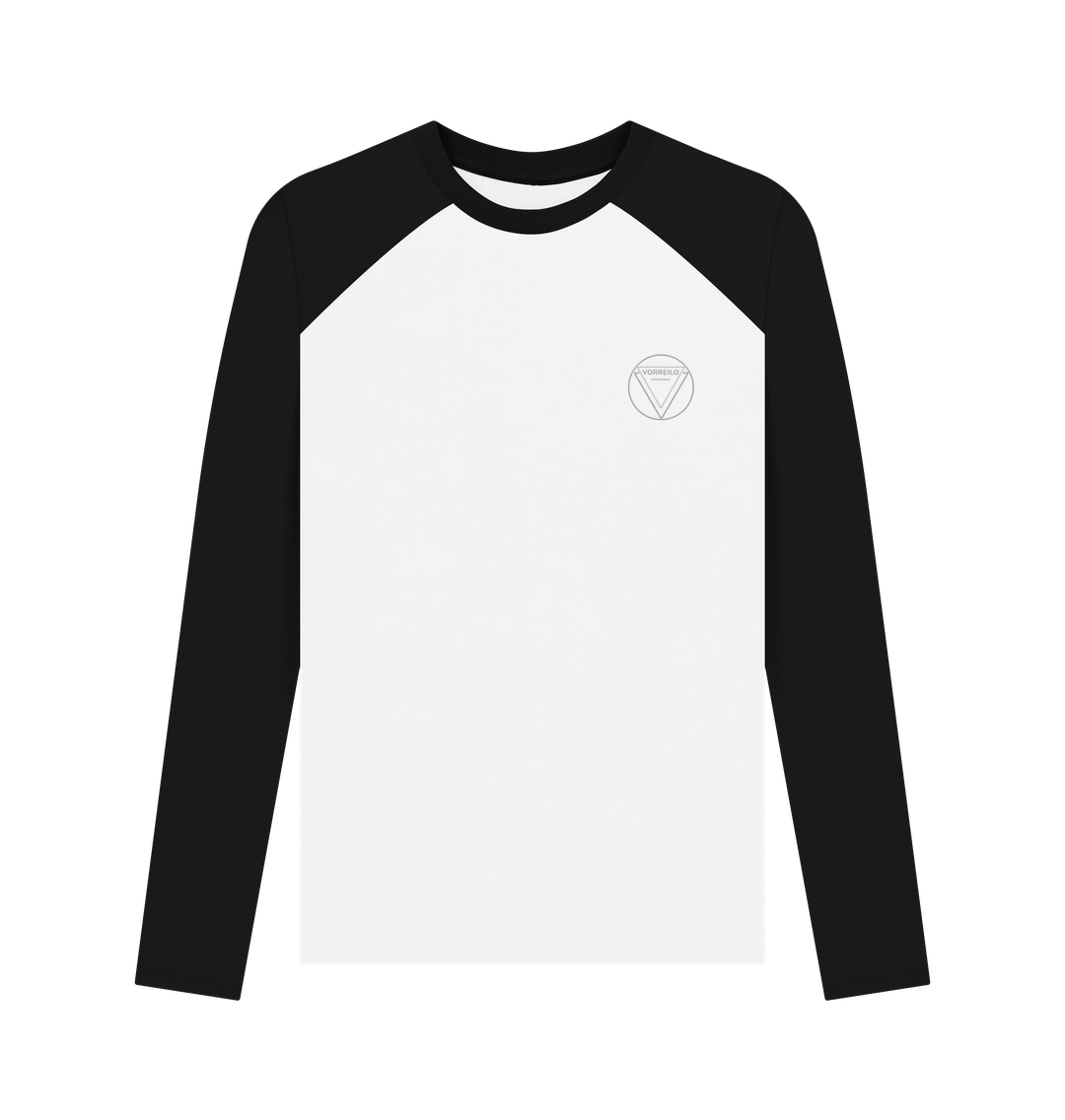 Black-White Men's Baseball T-shirt  Certified Organic Cotton