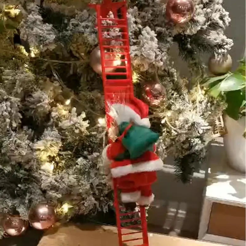 Electric Climbing Santa Doll for Christmas Tree