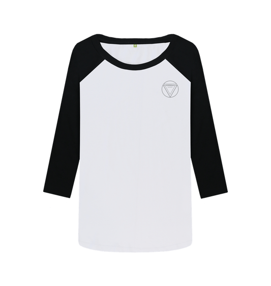 Black-White Women's Baseball T-shirt  Certified Organic Cotton