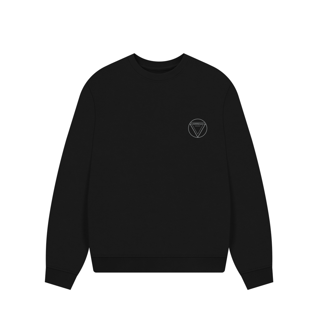 Black Women's Oversized Jumper  Certified Organic Cotton