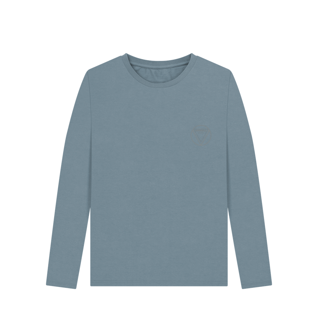 Stone Blue Women's Long Sleeve T-shirt  Certified Organic Cotton