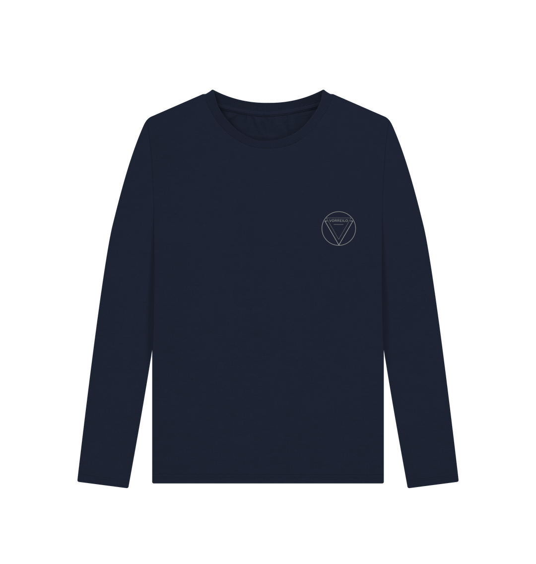 Navy Blue Women's Long Sleeve T-shirt  Certified Organic Cotton