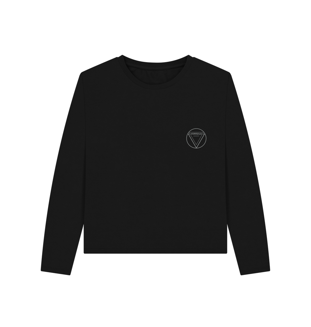 Black Women's Heavyweight Long Sleeve T-Shirt  Organic Cotton