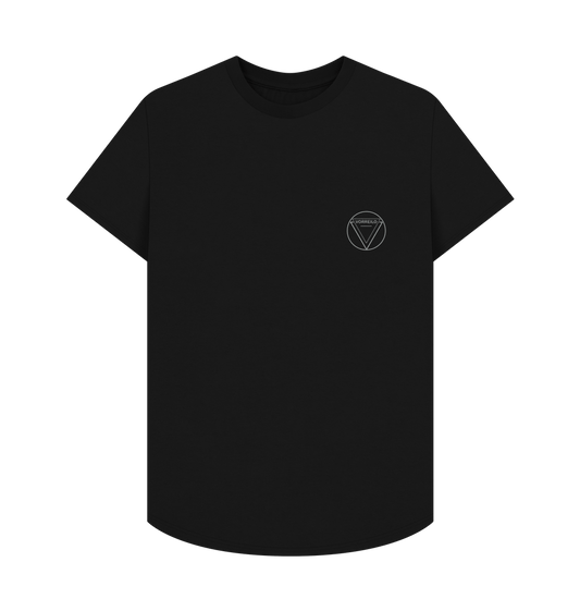 Black Longline T-shirt  Certified Organic Cotton