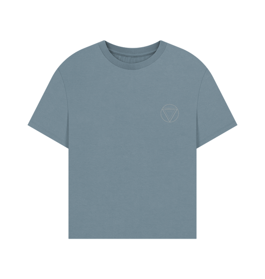 Stone Blue Women's Oversized Tee  Certified Organic Cotton