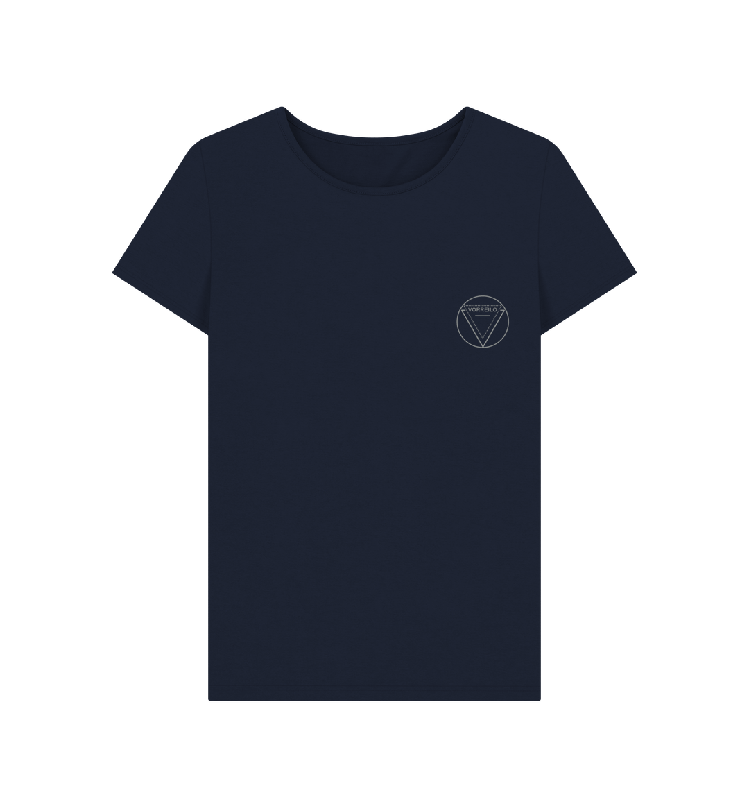 Navy Blue Women's Crew Neck T-shirt  Certified Organic Cotton