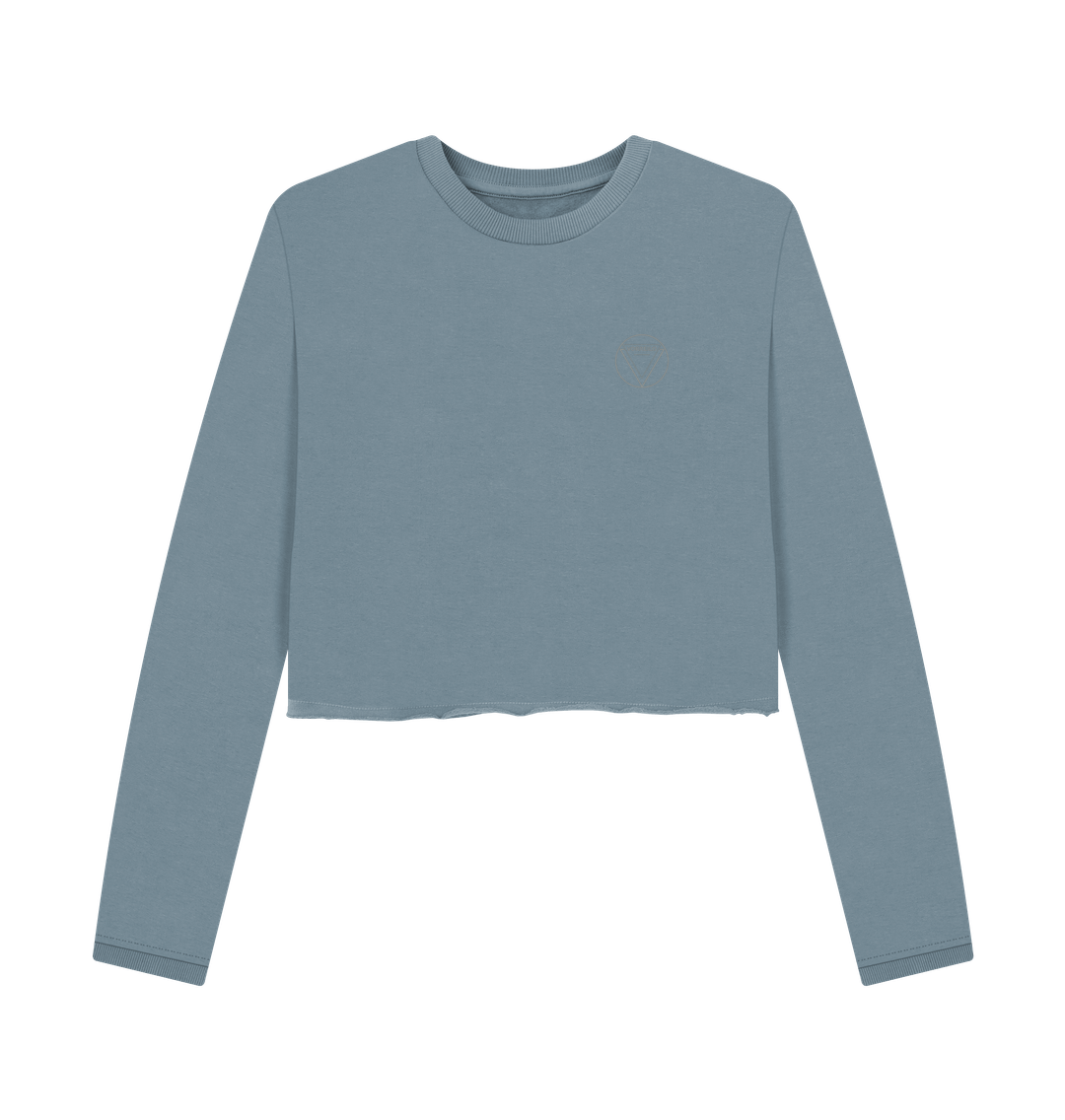 Stone Blue Women's Boxy Jumper  Certified Organic Cotton