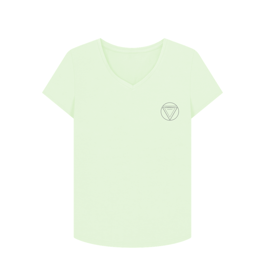 Pastel Green Women's V-Neck T-shirt  Certified Organic Cotton