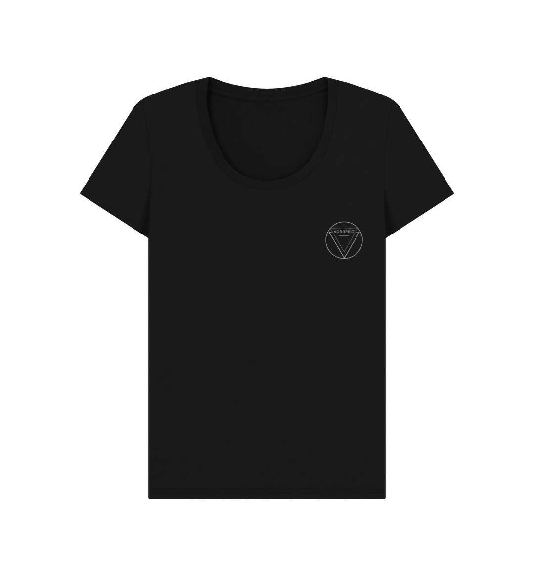 Black Women's Scoop Neck T-shirt  Certified Organic Cotton