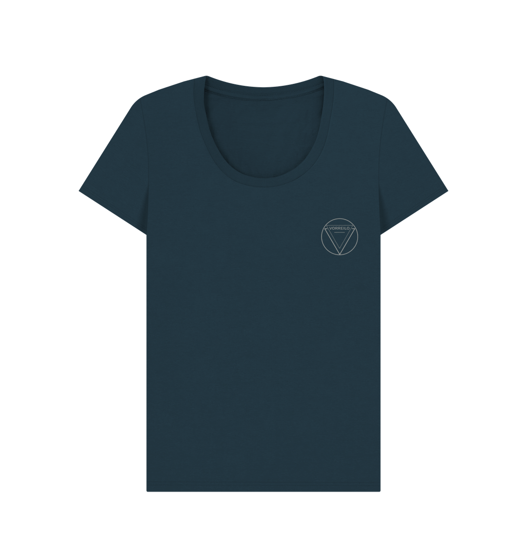 Denim Blue Women's Scoop Neck T-shirt  Certified Organic Cotton