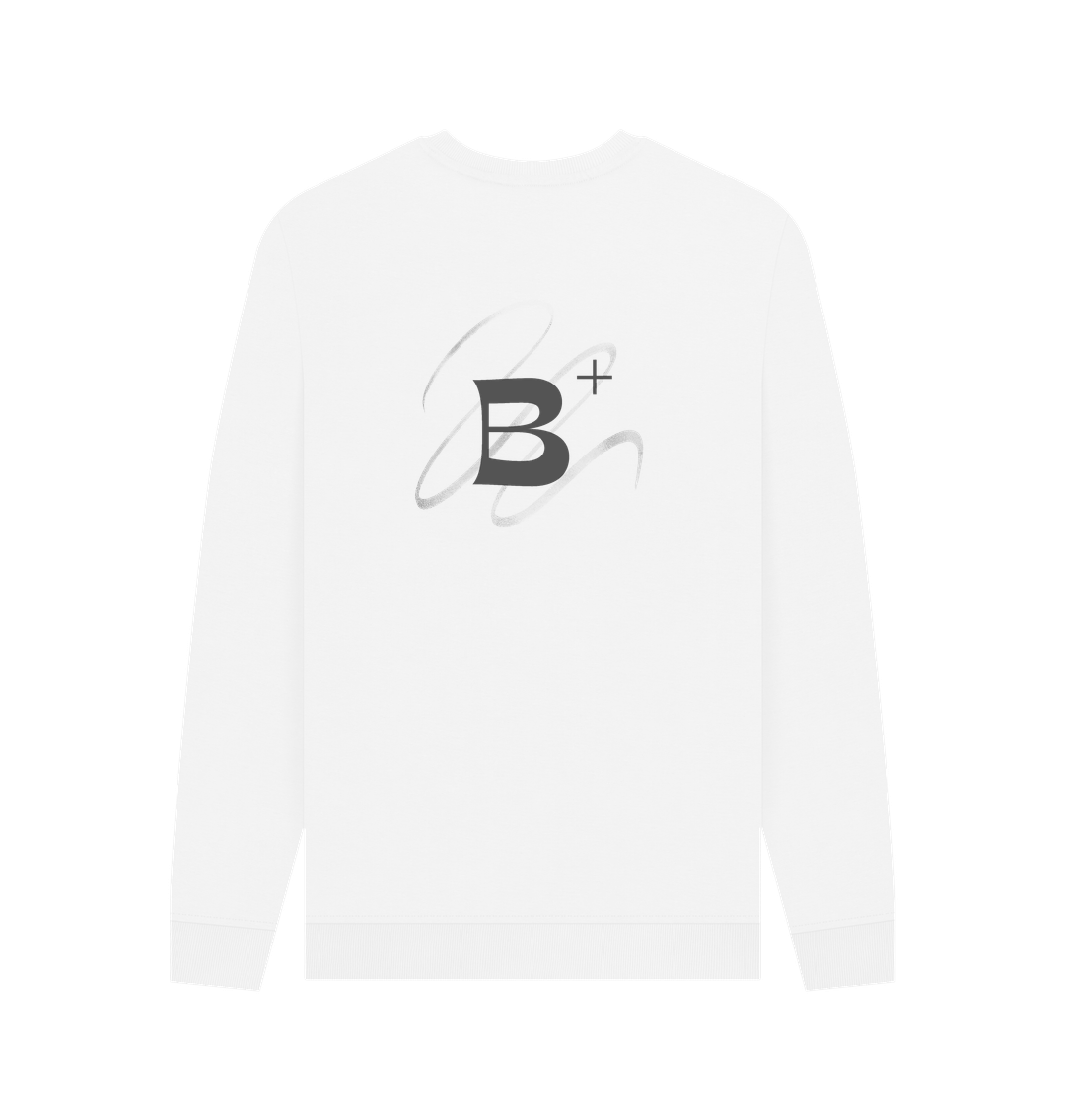 White Vorreilo Unisex Organic Cotton Sweatshirt - B+