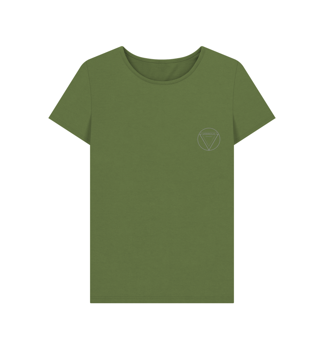 Khaki Women's Crew Neck T-shirt  Certified Organic Cotton