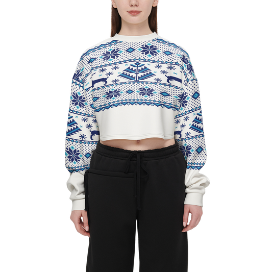 Vorreilo Women's Recycled Crop Top - Christams pattern