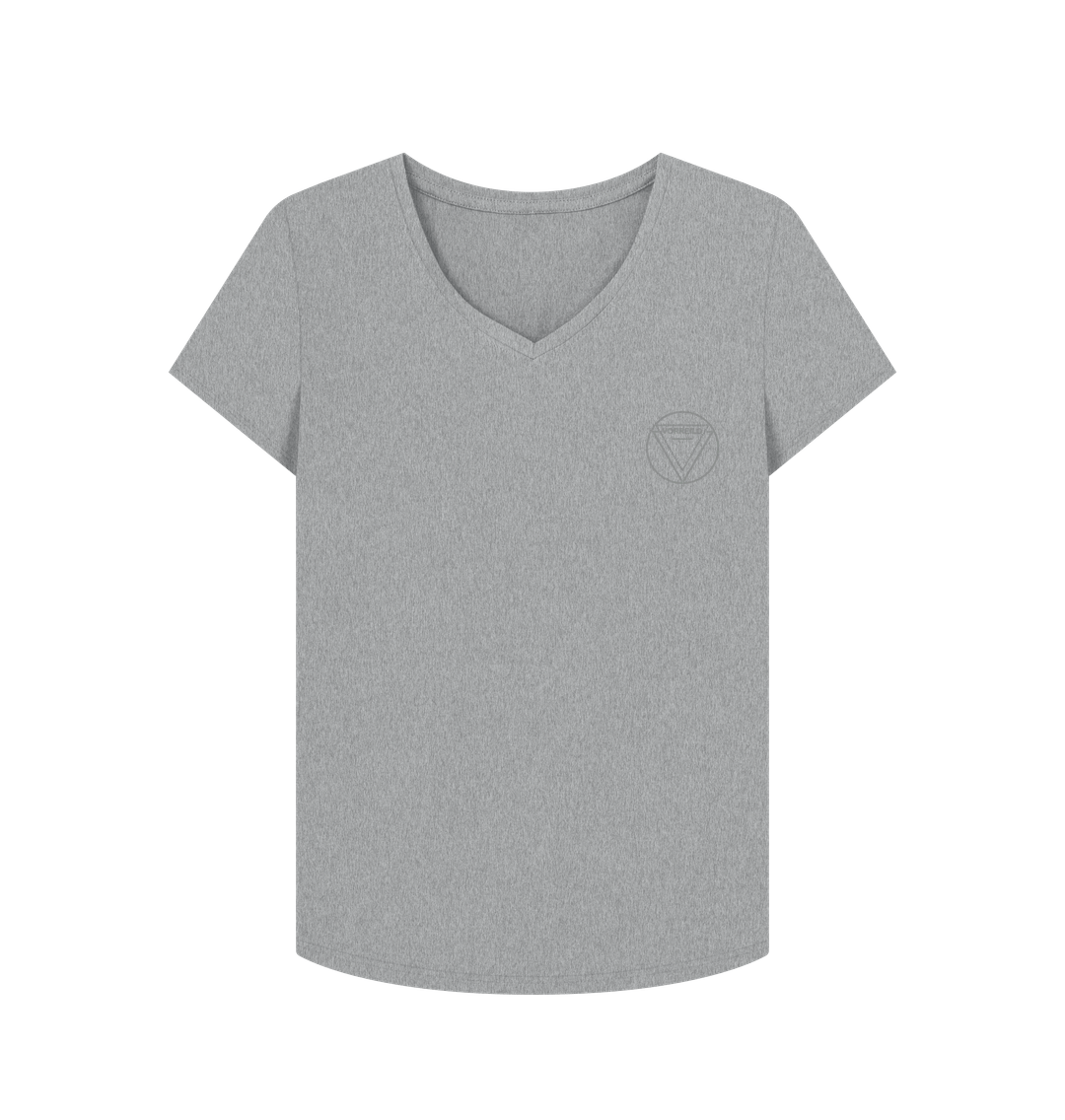 Athletic Grey Women's V-Neck T-shirt  Certified Organic Cotton