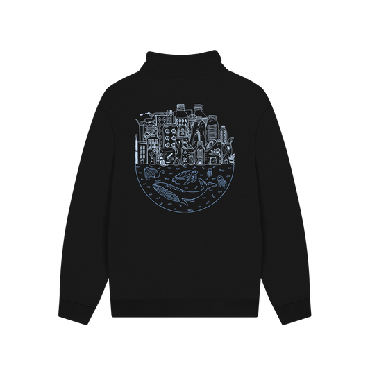 Black Vorreilo Organic Cotton Unisex Quarter-zip Sweatshirt - Protect  our Oceans