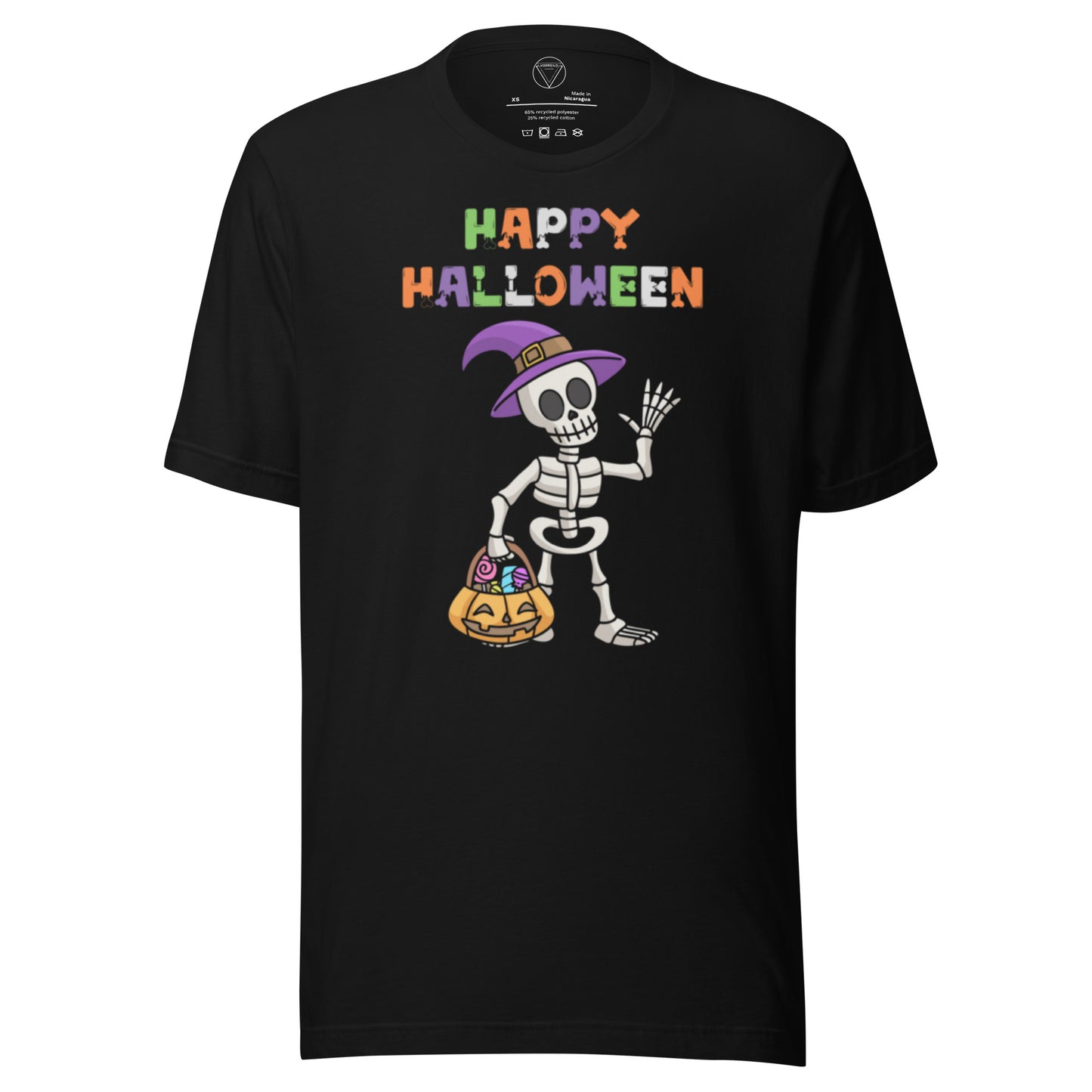 Vorreilo Unisex Recycled T-Shirt - Happy Halloween Skull 02-Limited Edition