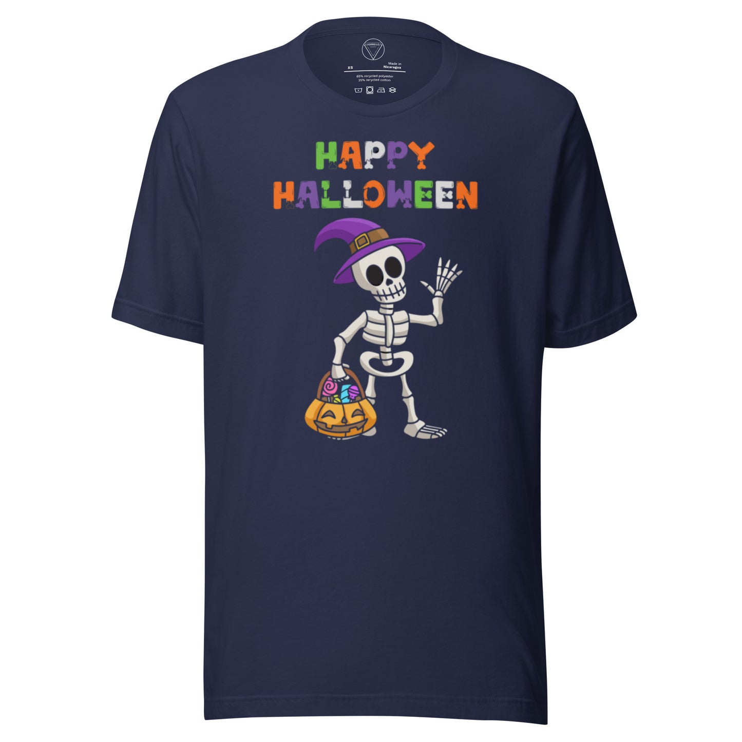 Vorreilo Unisex Recycled T-Shirt - Happy Halloween Skull 02-Limited Edition